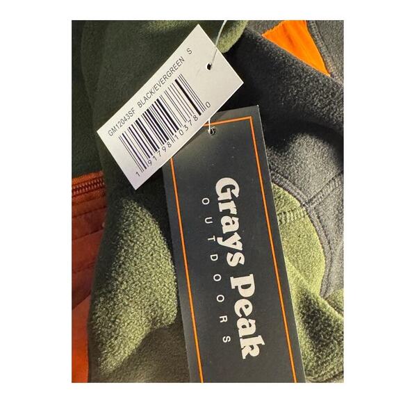 New Grays Peek Men’s Small Outdoor Black Evergreen‎ Quarter Zip Fleece Pullover - Picture 5 of 7